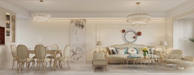 简欧客餐厅3D模型下载